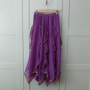 Purple Belly Dance Festival Ruffled Skirt